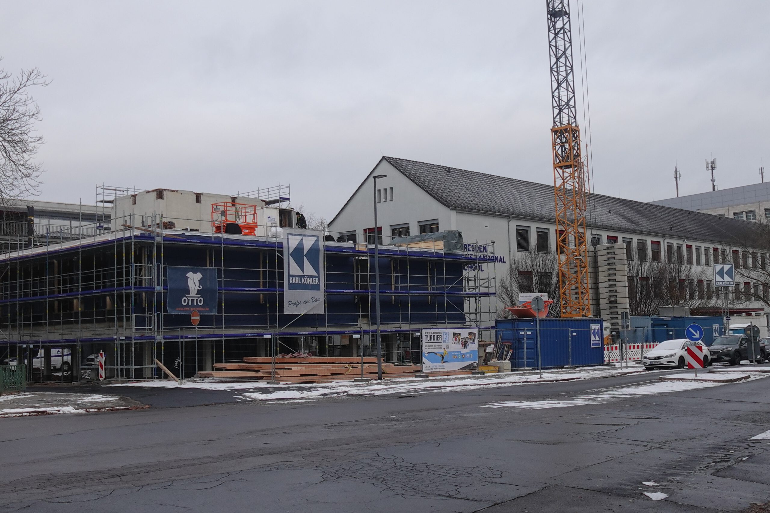 bauarbeiten an der international school dresden
